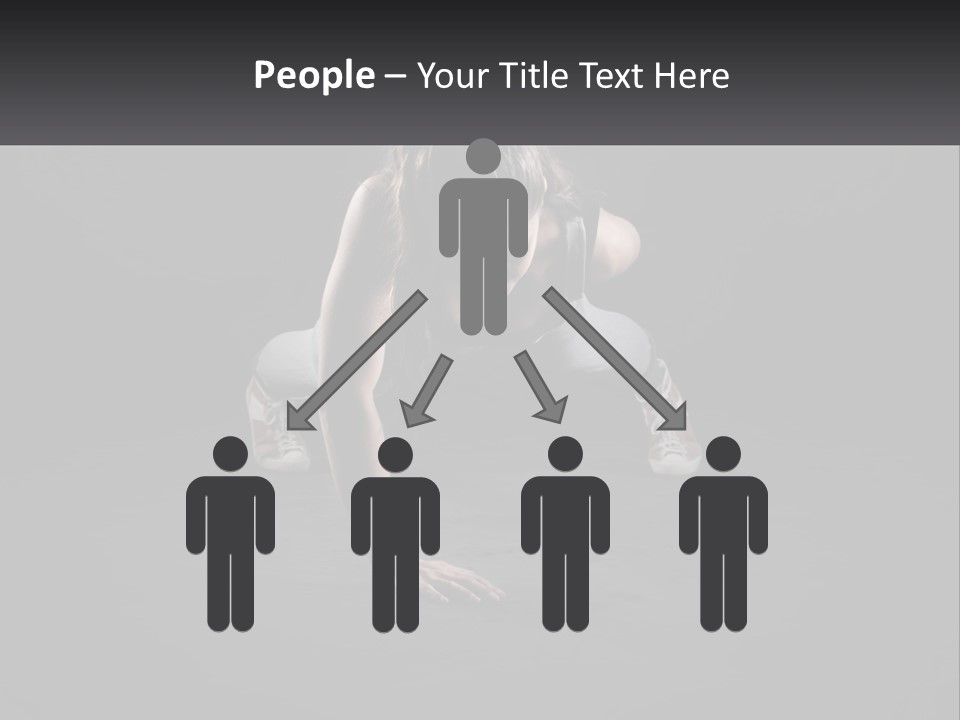 A Woman Doing Push Ups In The Dark PowerPoint Template