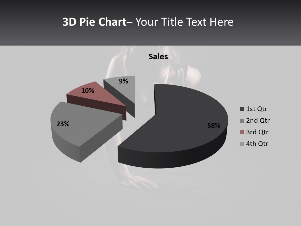 A Woman Doing Push Ups In The Dark PowerPoint Template