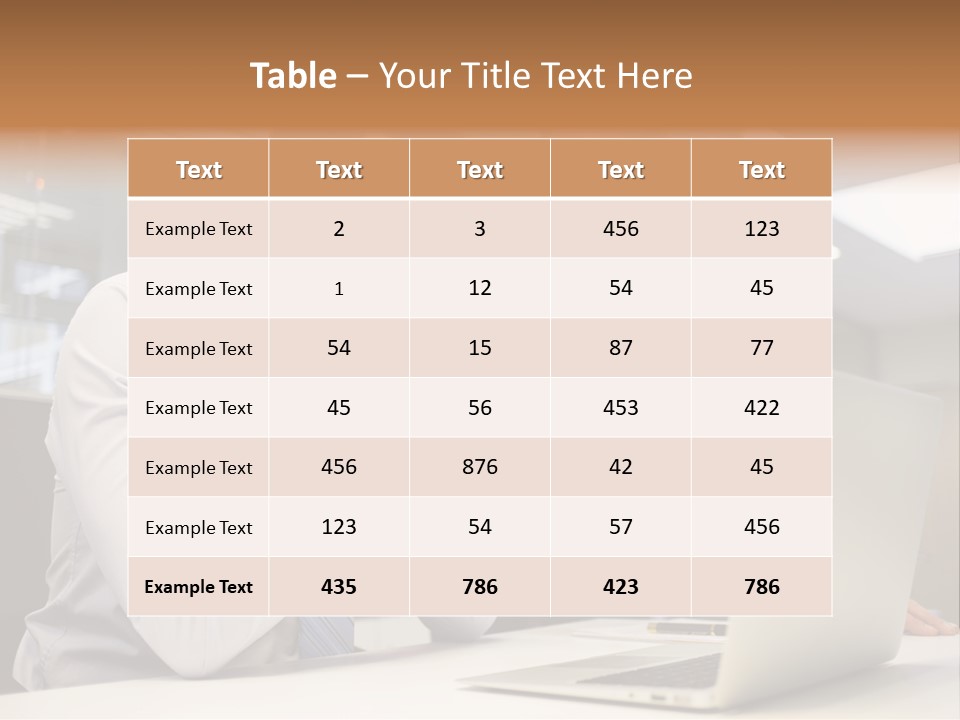 Two Men Sitting At A Table Looking At A Laptop PowerPoint Template