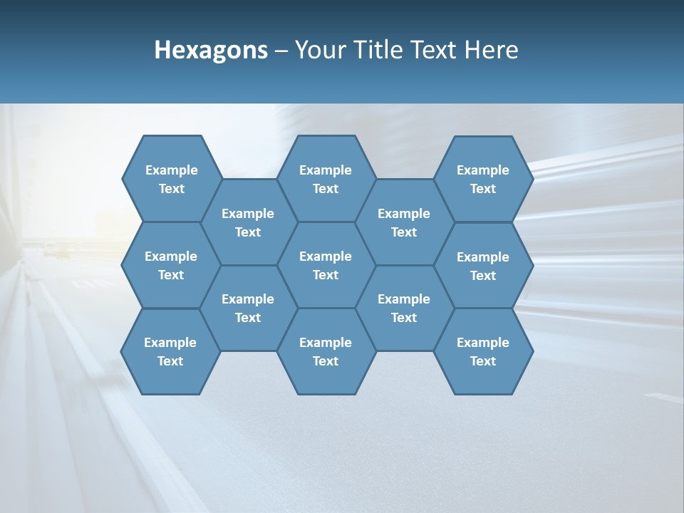 A Blurry Photo Of A Highway With Buildings In The Background PowerPoint Template