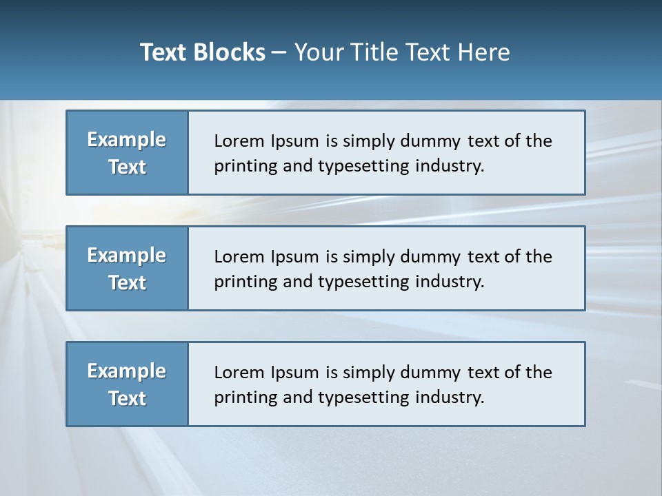 A Blurry Photo Of A Highway With Buildings In The Background PowerPoint Template