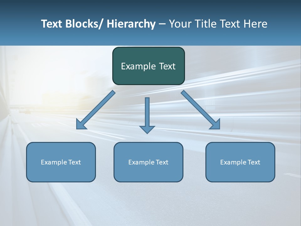 A Blurry Photo Of A Highway With Buildings In The Background PowerPoint Template