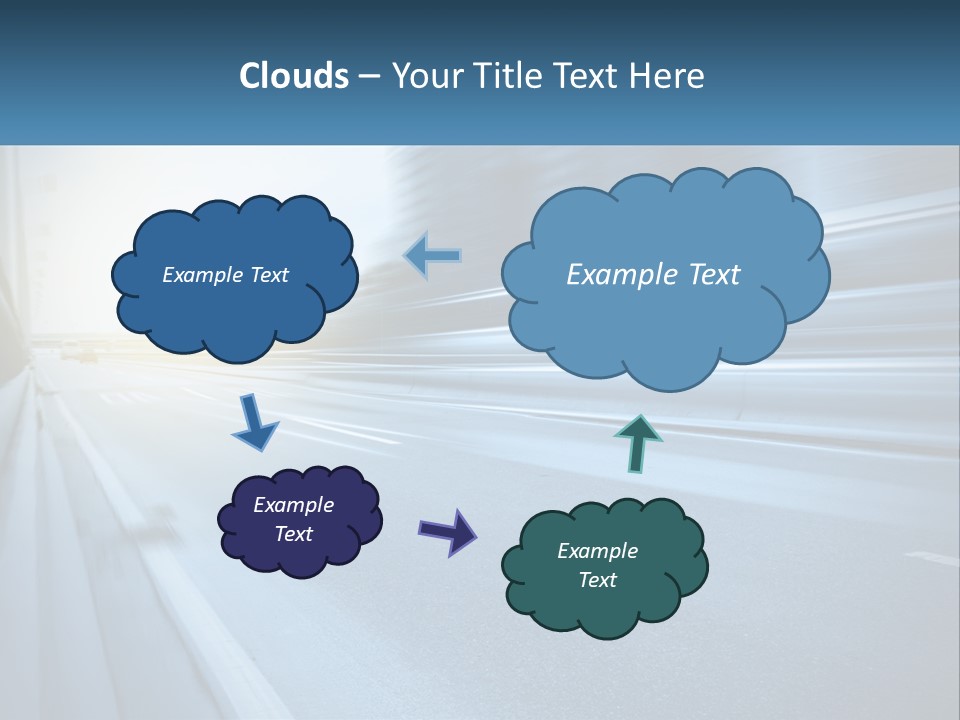A Blurry Photo Of A Highway With Buildings In The Background PowerPoint Template