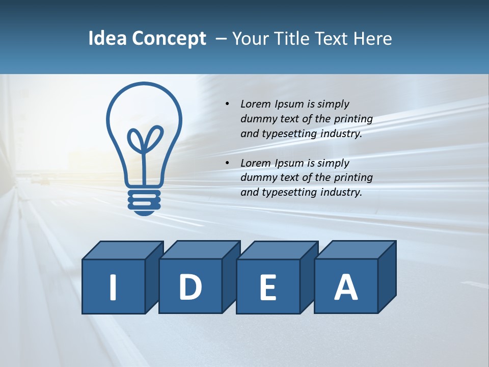 A Blurry Photo Of A Highway With Buildings In The Background PowerPoint Template