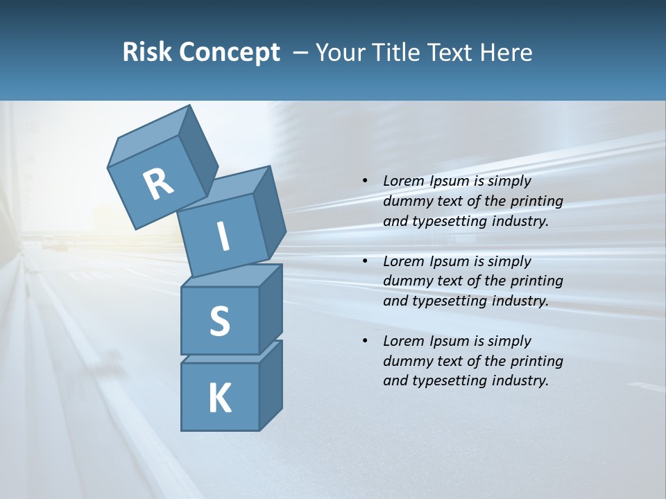 A Blurry Photo Of A Highway With Buildings In The Background PowerPoint Template