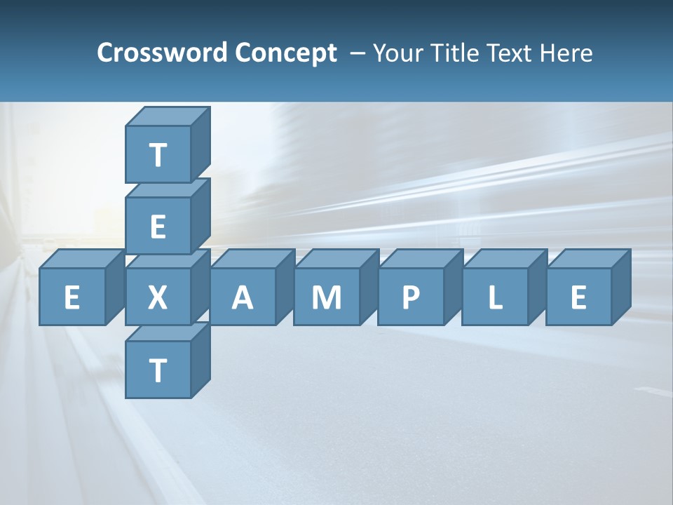 A Blurry Photo Of A Highway With Buildings In The Background PowerPoint Template