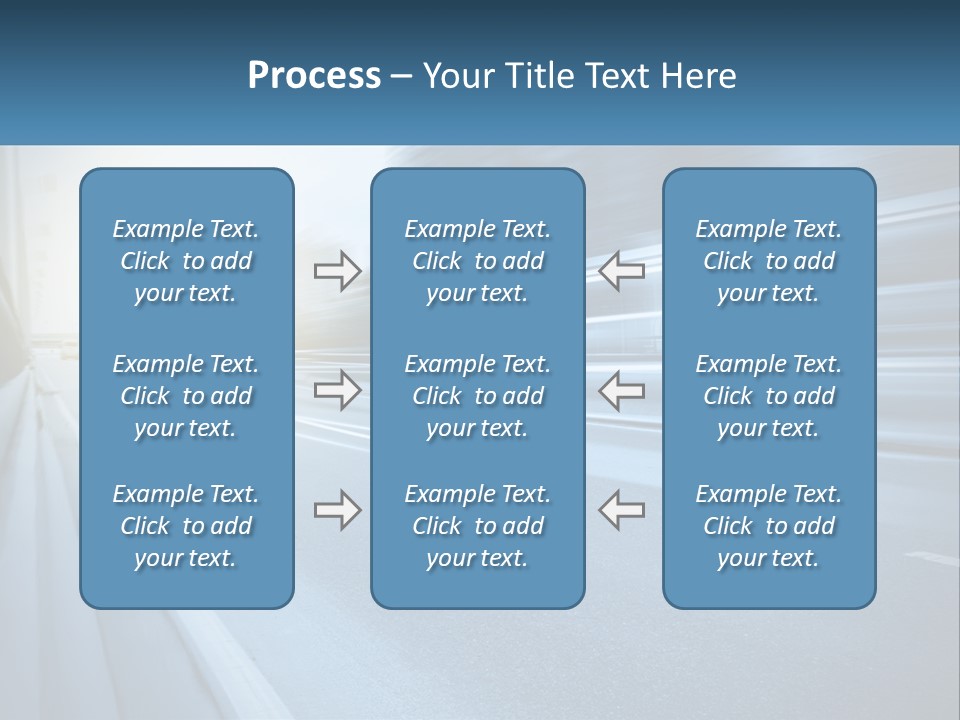 A Blurry Photo Of A Highway With Buildings In The Background PowerPoint Template