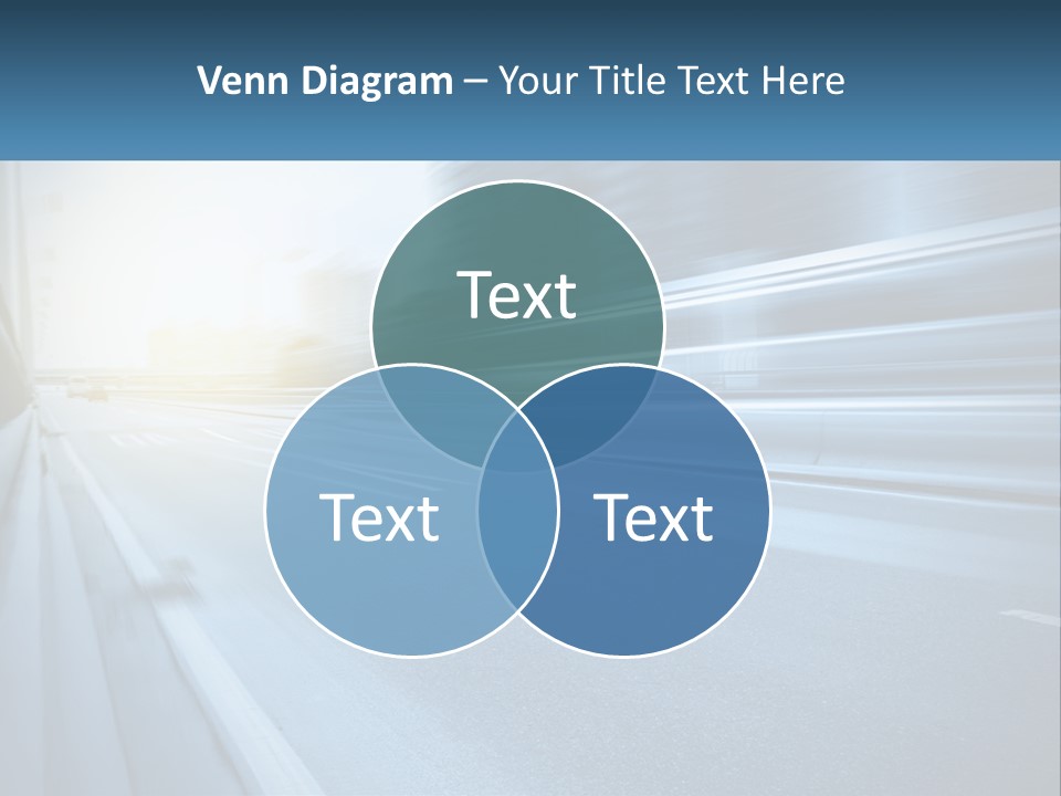 A Blurry Photo Of A Highway With Buildings In The Background PowerPoint Template