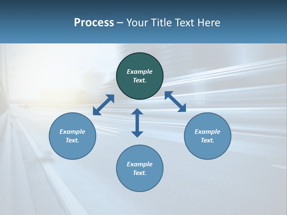 A Blurry Photo Of A Highway With Buildings In The Background PowerPoint Template