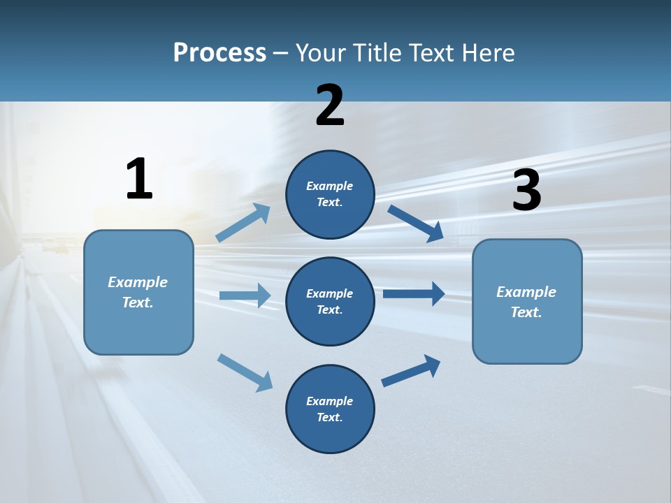 A Blurry Photo Of A Highway With Buildings In The Background PowerPoint Template