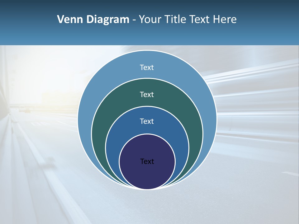 A Blurry Photo Of A Highway With Buildings In The Background PowerPoint Template