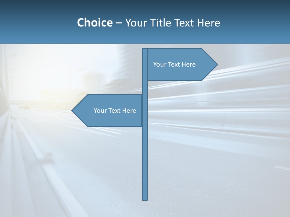 A Blurry Photo Of A Highway With Buildings In The Background PowerPoint Template