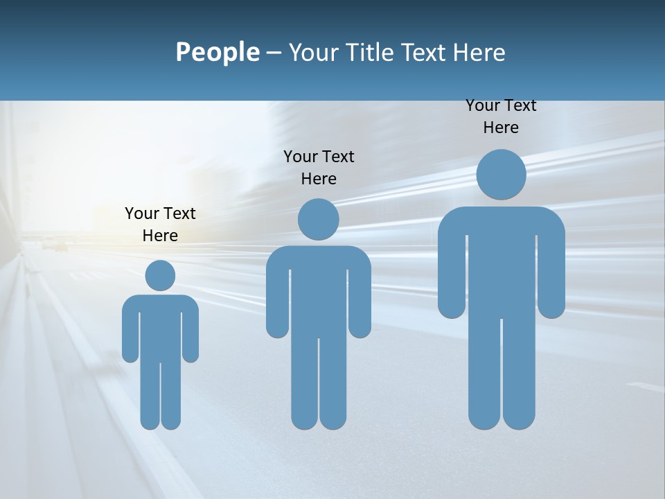 A Blurry Photo Of A Highway With Buildings In The Background PowerPoint Template