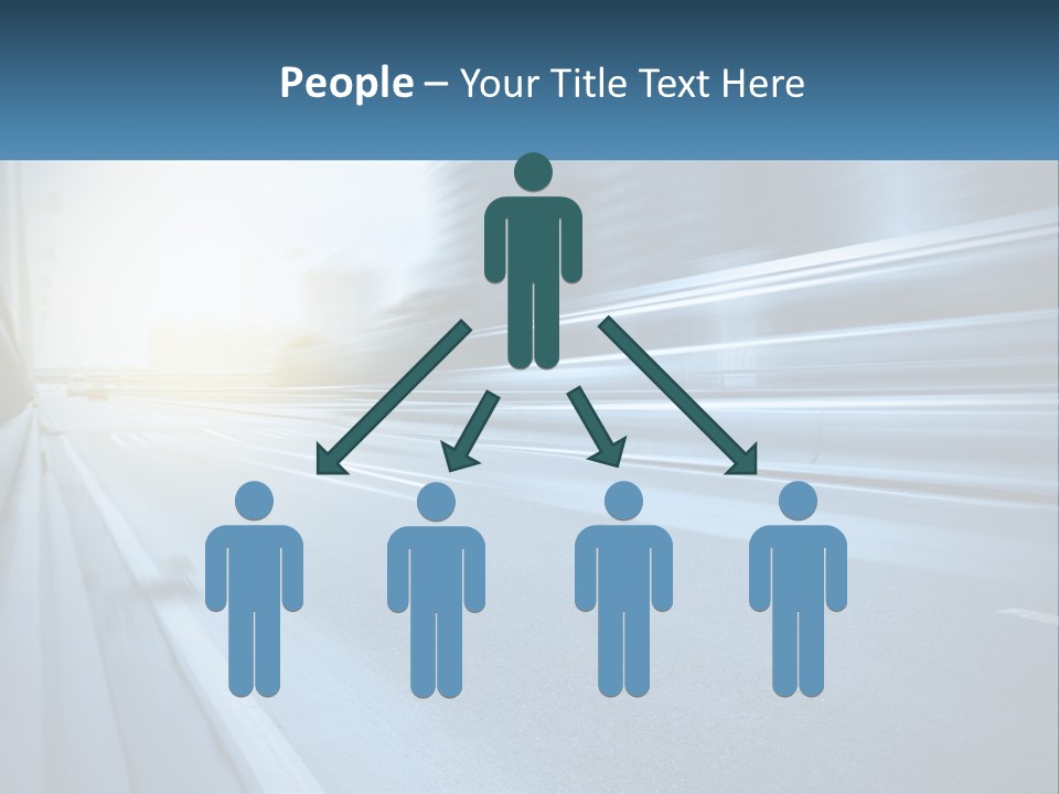 A Blurry Photo Of A Highway With Buildings In The Background PowerPoint Template