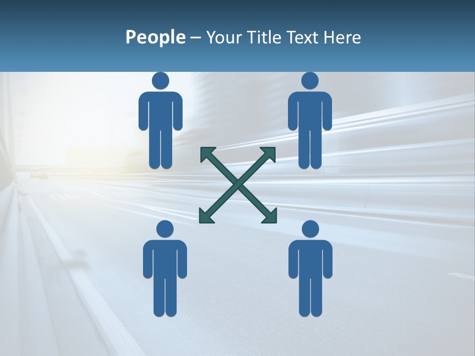 A Blurry Photo Of A Highway With Buildings In The Background PowerPoint Template