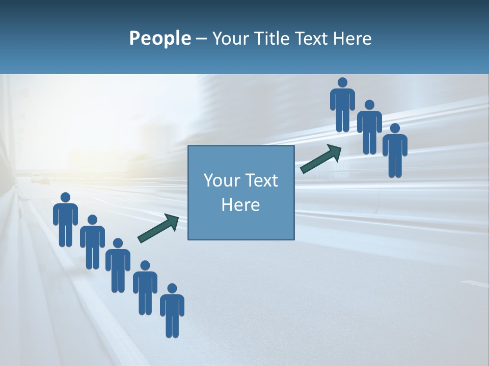 A Blurry Photo Of A Highway With Buildings In The Background PowerPoint Template