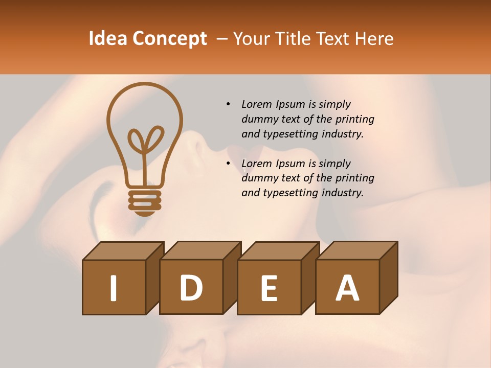 A Woman Laying Down With Her Eyes Closed PowerPoint Template