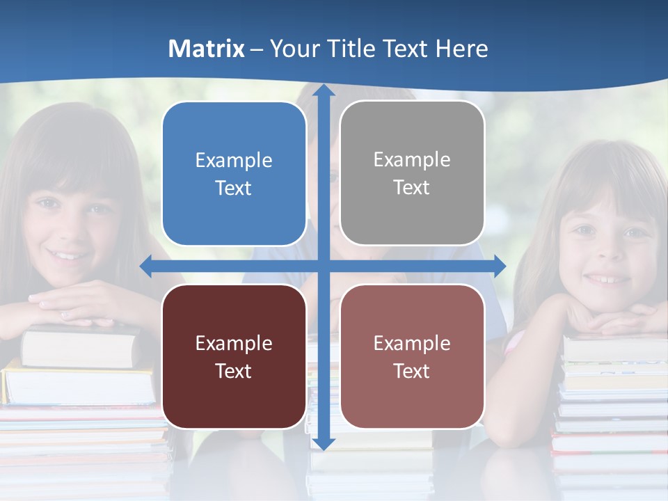 A Group Of Children Sitting At A Table With Books PowerPoint Template