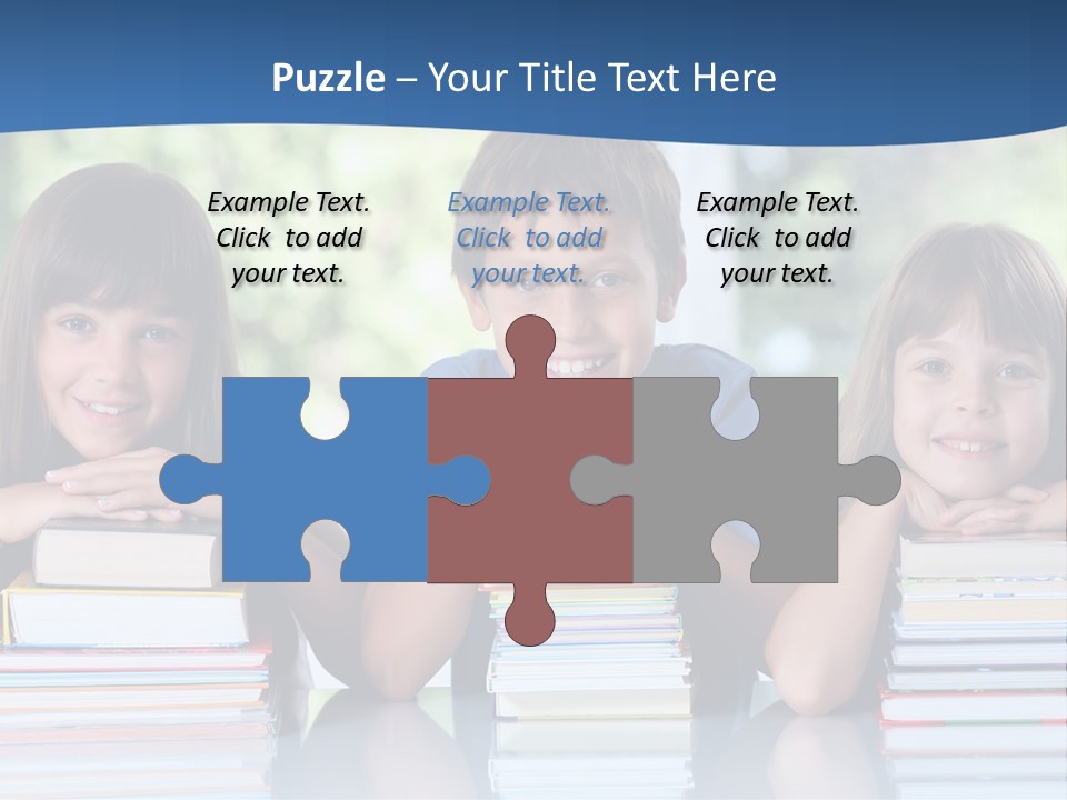 A Group Of Children Sitting At A Table With Books PowerPoint Template