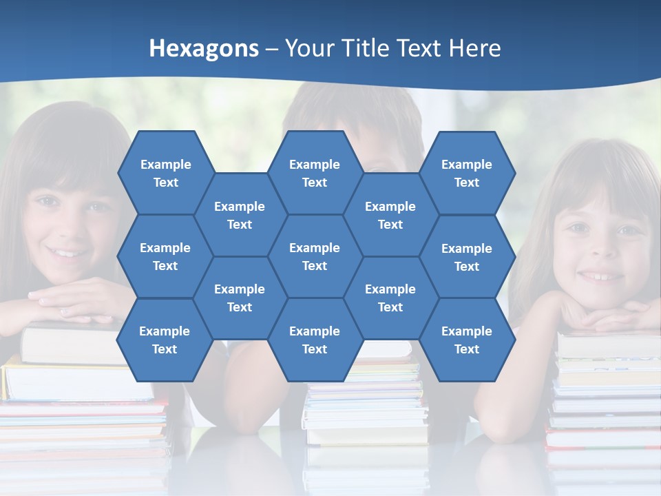 A Group Of Children Sitting At A Table With Books PowerPoint Template