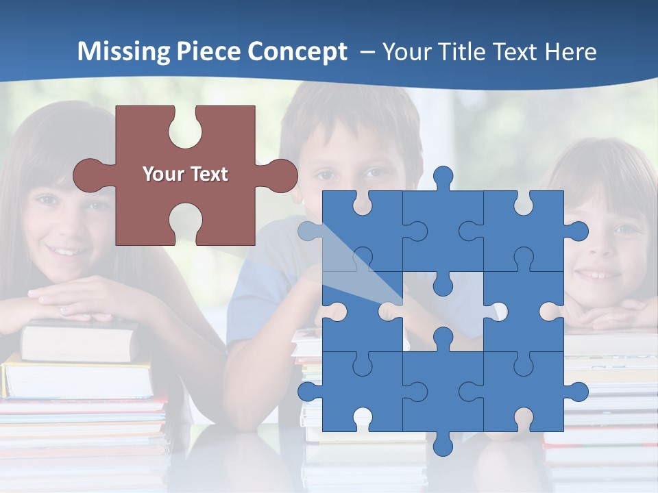 A Group Of Children Sitting At A Table With Books PowerPoint Template