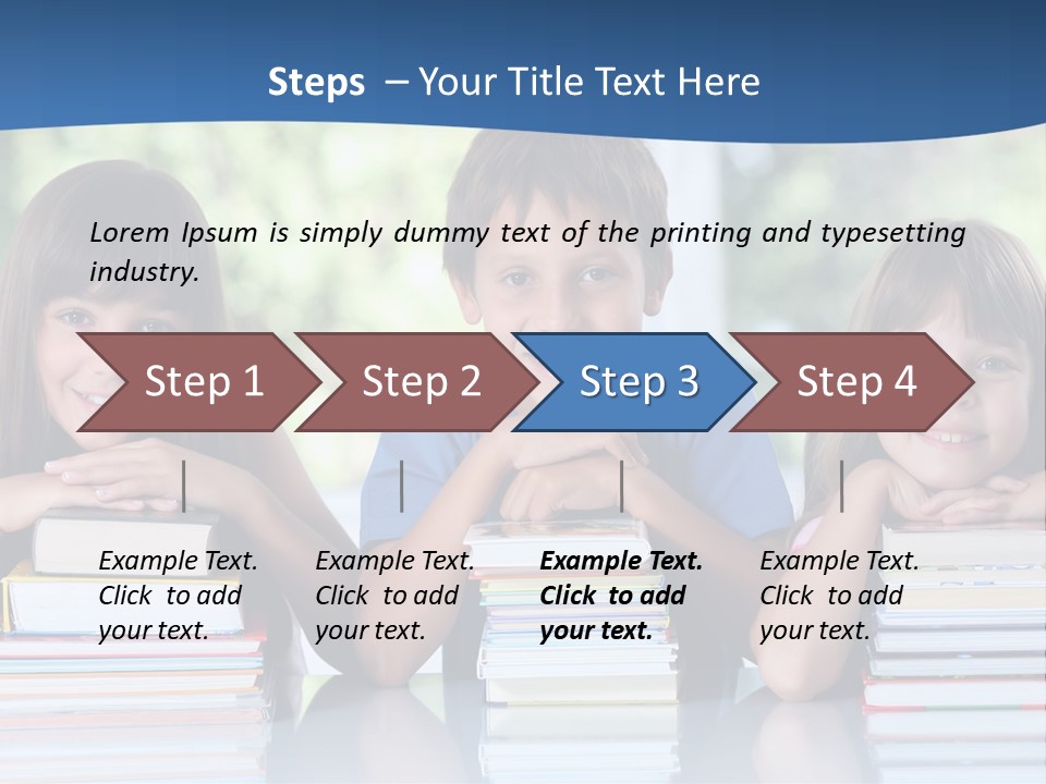 A Group Of Children Sitting At A Table With Books PowerPoint Template