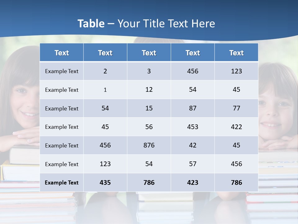 A Group Of Children Sitting At A Table With Books PowerPoint Template