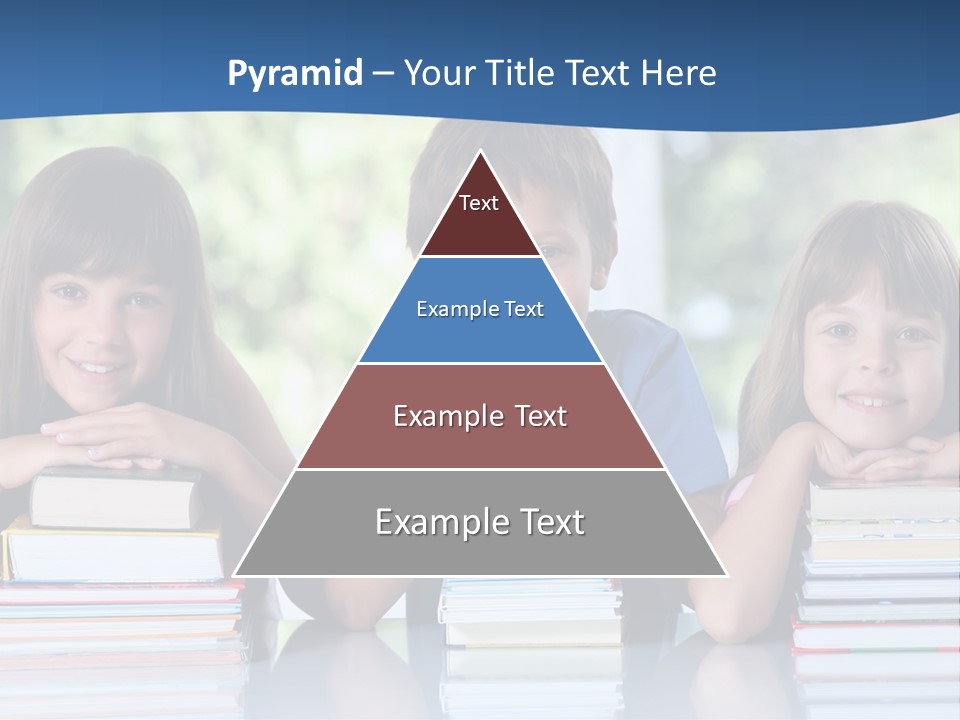 A Group Of Children Sitting At A Table With Books PowerPoint Template