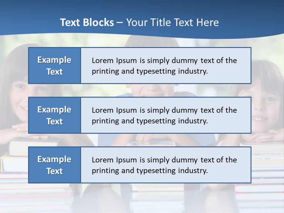 A Group Of Children Sitting At A Table With Books PowerPoint Template