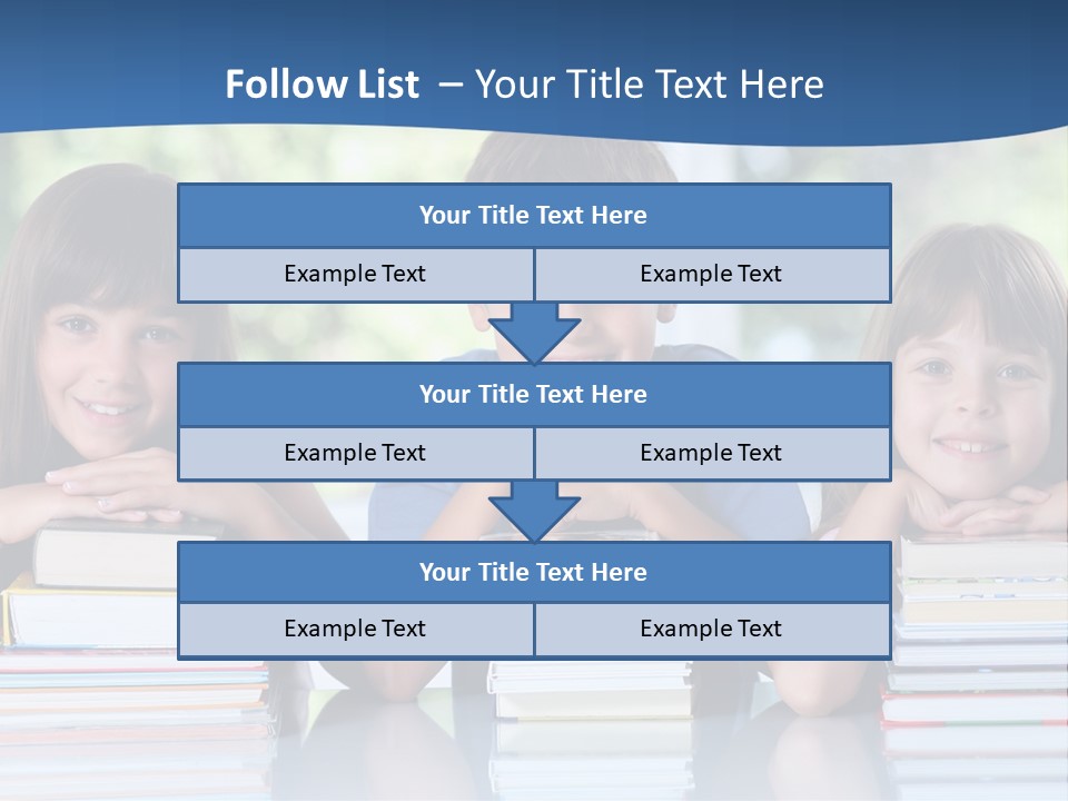 A Group Of Children Sitting At A Table With Books PowerPoint Template