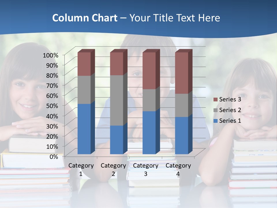 A Group Of Children Sitting At A Table With Books PowerPoint Template