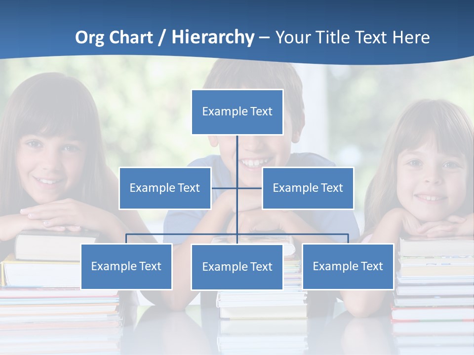 A Group Of Children Sitting At A Table With Books PowerPoint Template