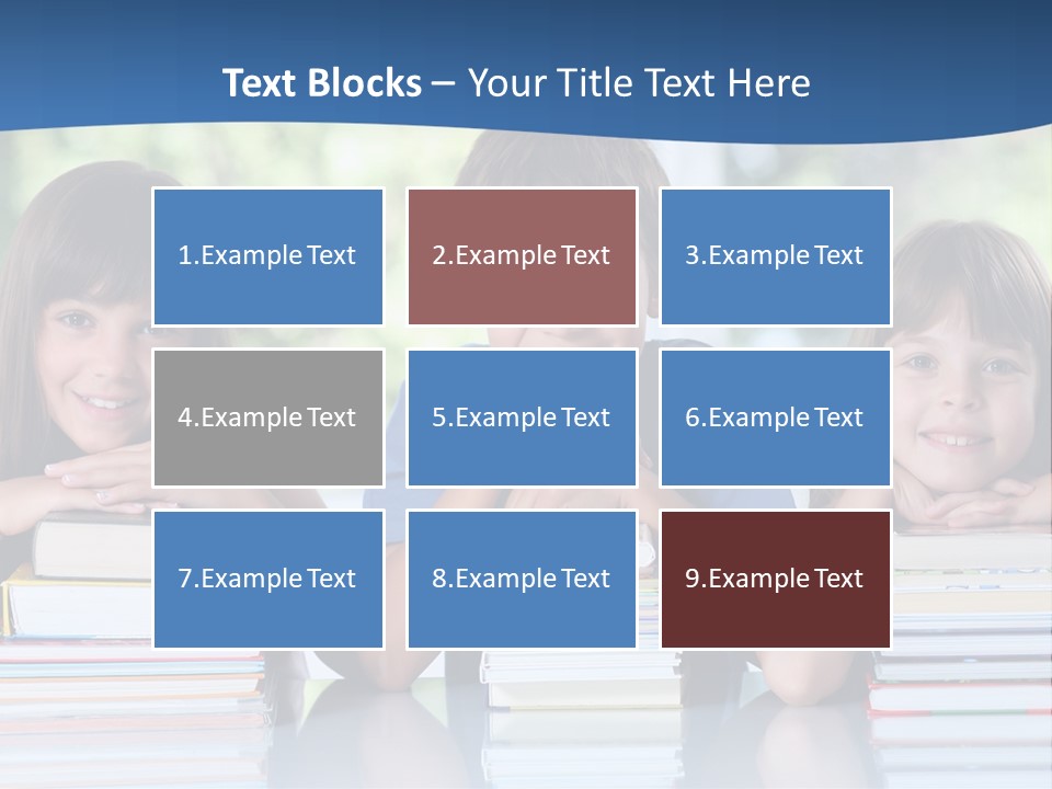 A Group Of Children Sitting At A Table With Books PowerPoint Template