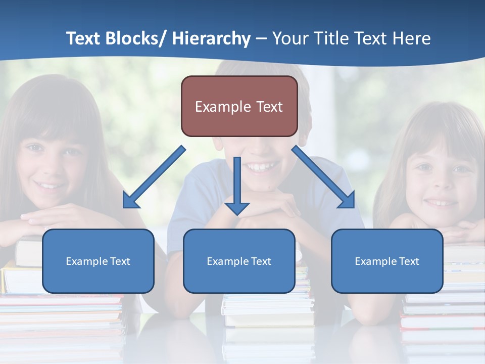 A Group Of Children Sitting At A Table With Books PowerPoint Template