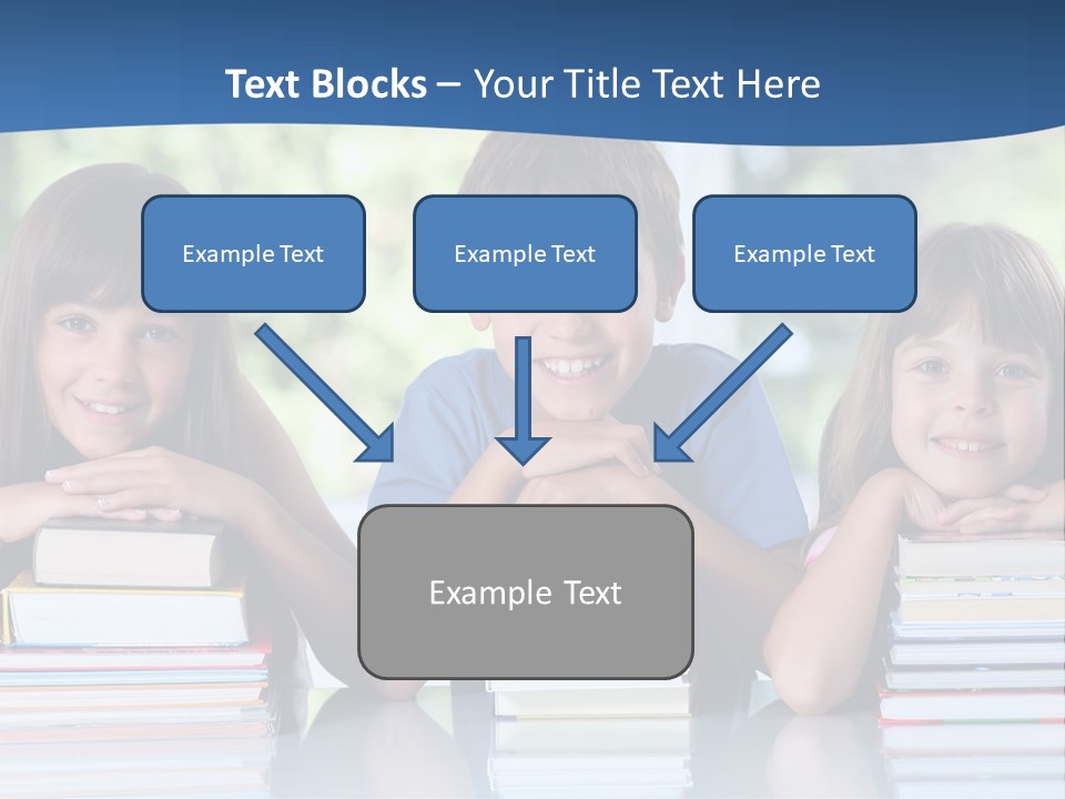 A Group Of Children Sitting At A Table With Books PowerPoint Template