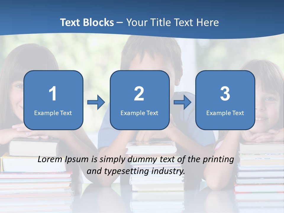 A Group Of Children Sitting At A Table With Books PowerPoint Template