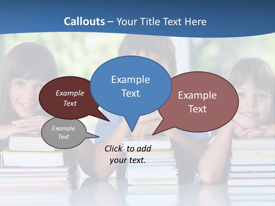 A Group Of Children Sitting At A Table With Books PowerPoint Template