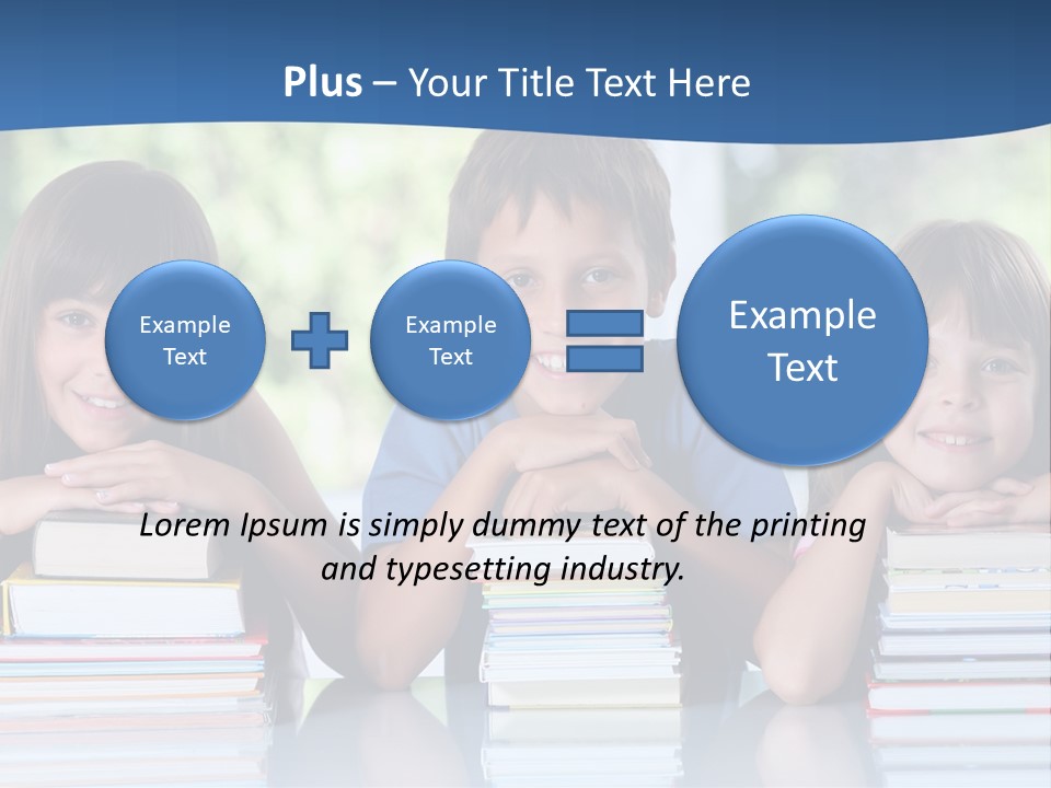 A Group Of Children Sitting At A Table With Books PowerPoint Template
