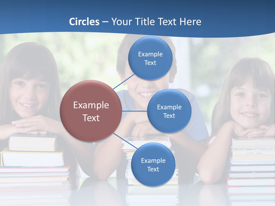 A Group Of Children Sitting At A Table With Books PowerPoint Template