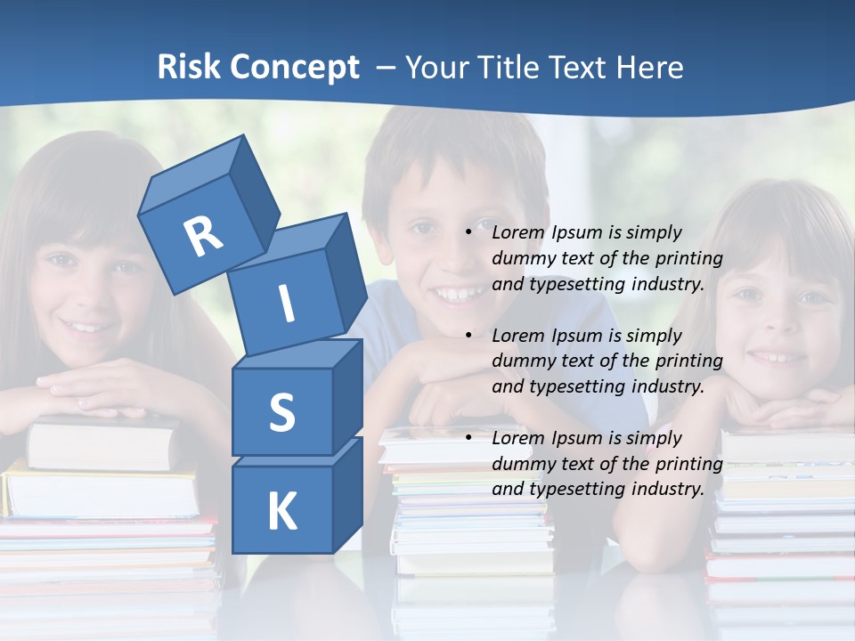 A Group Of Children Sitting At A Table With Books PowerPoint Template