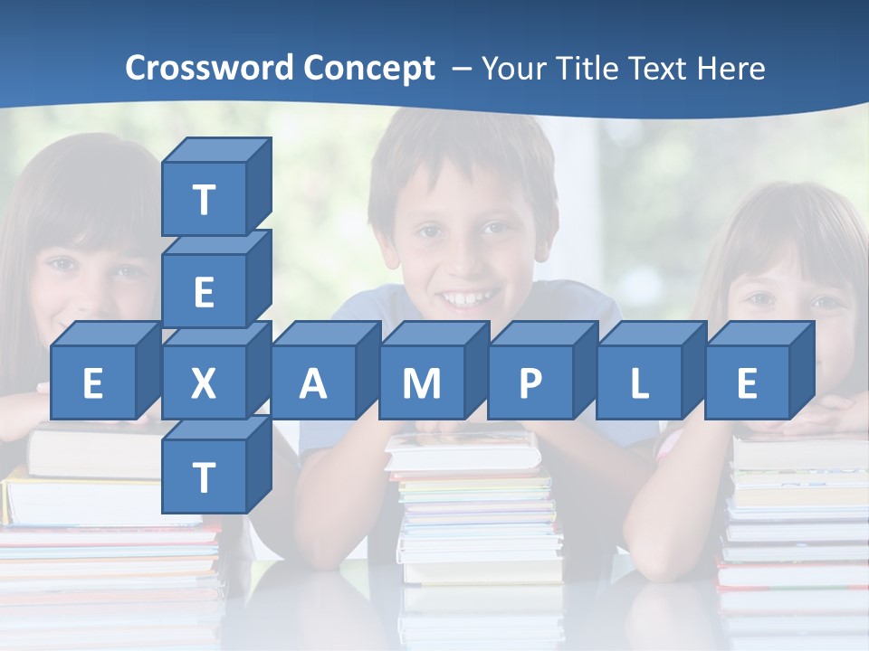 A Group Of Children Sitting At A Table With Books PowerPoint Template