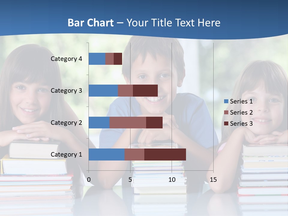A Group Of Children Sitting At A Table With Books PowerPoint Template