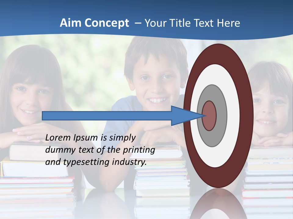 A Group Of Children Sitting At A Table With Books PowerPoint Template