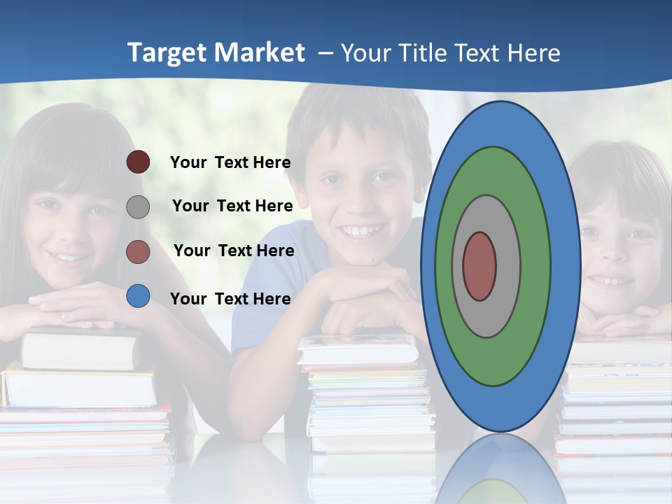 A Group Of Children Sitting At A Table With Books PowerPoint Template