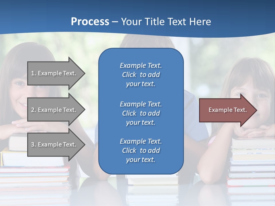 A Group Of Children Sitting At A Table With Books PowerPoint Template