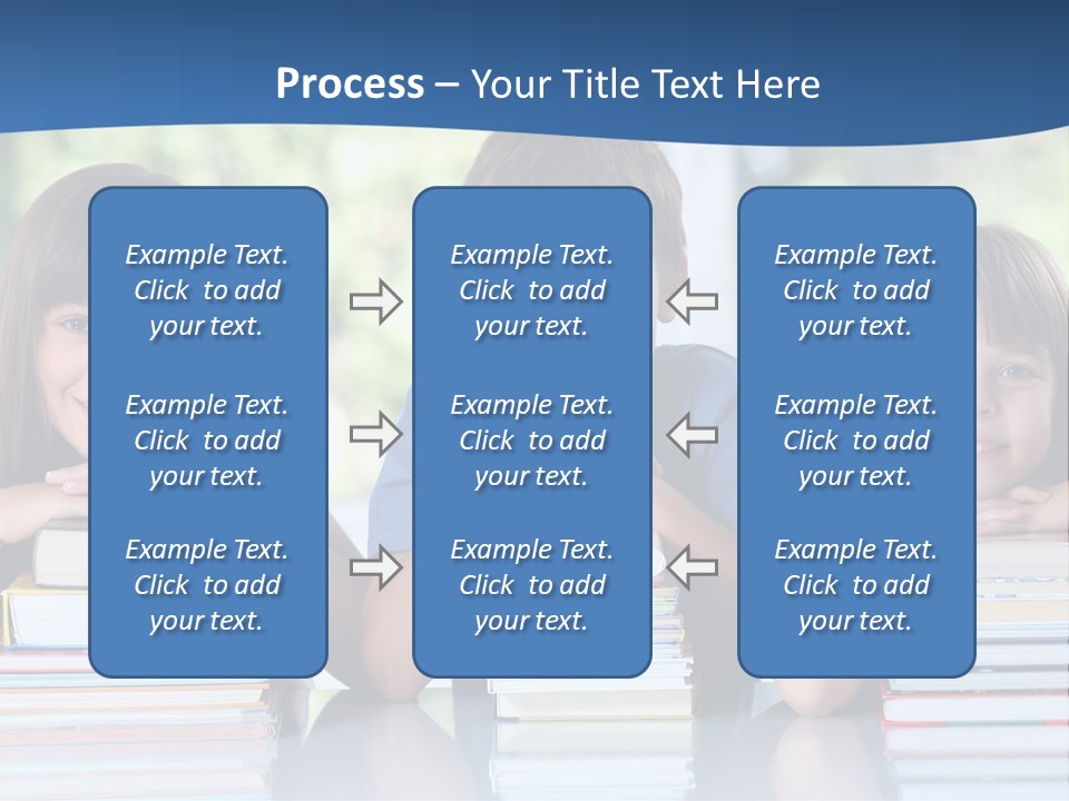 A Group Of Children Sitting At A Table With Books PowerPoint Template