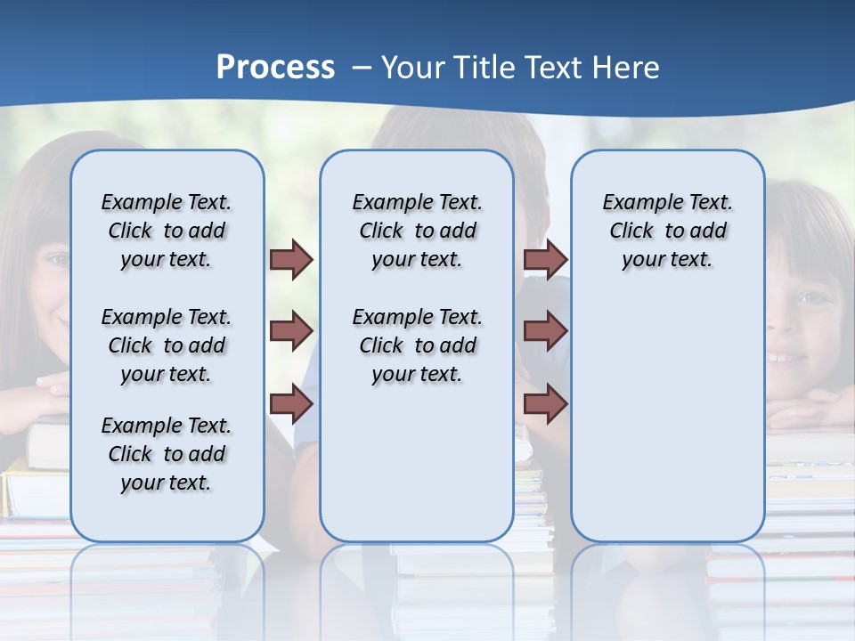 A Group Of Children Sitting At A Table With Books PowerPoint Template