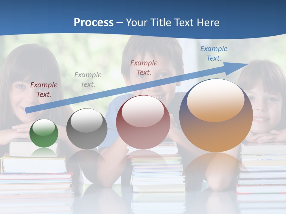 A Group Of Children Sitting At A Table With Books PowerPoint Template
