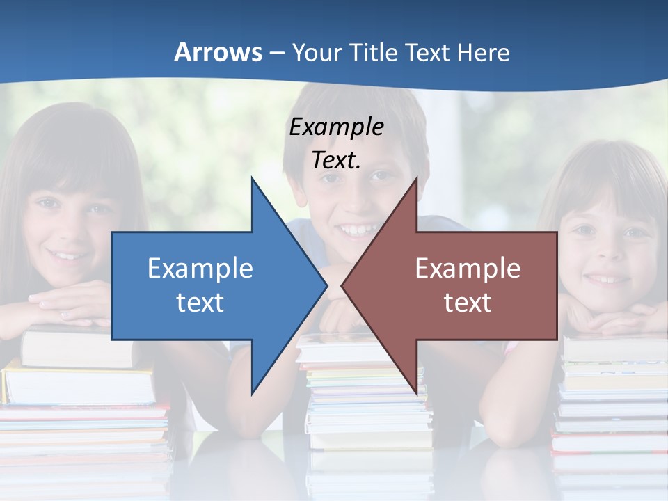 A Group Of Children Sitting At A Table With Books PowerPoint Template