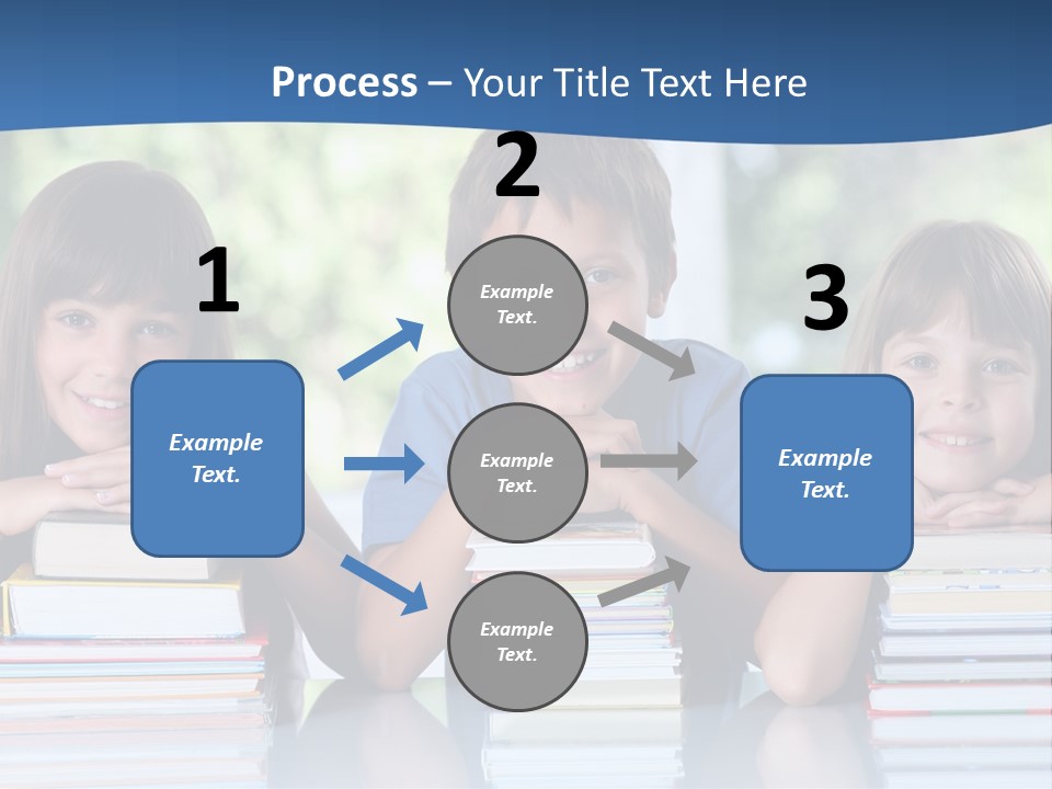 A Group Of Children Sitting At A Table With Books PowerPoint Template